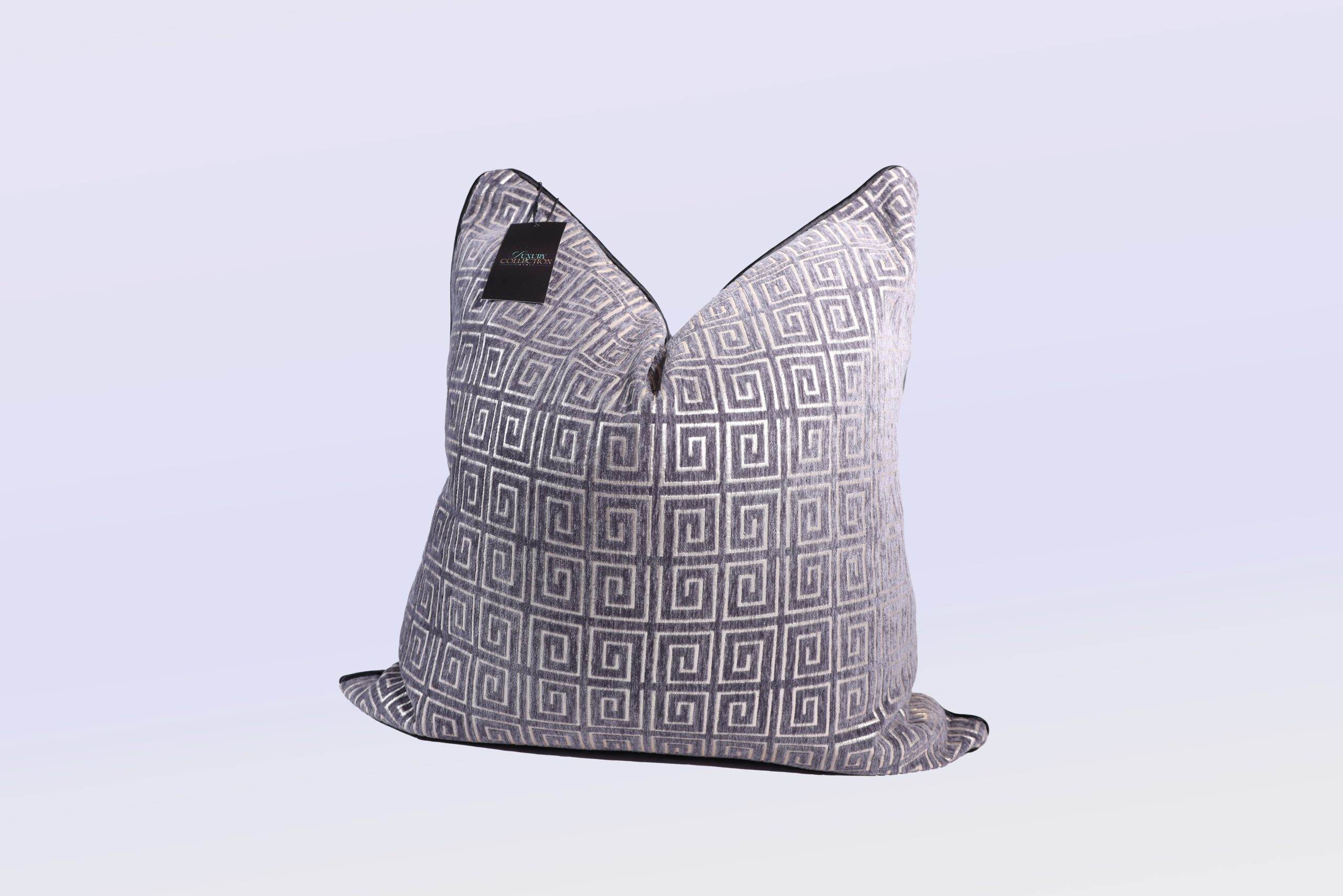 Gray Fyndee - 24" Square Luxury Collection Pillow Case w/Hidden Zipper (insert not included)