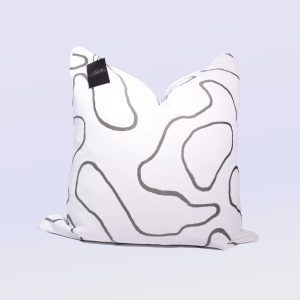 Gray-and-White-illusions - 24" Square Luxury Collection Pillow Case w/Hidden Zipper (insert not included)