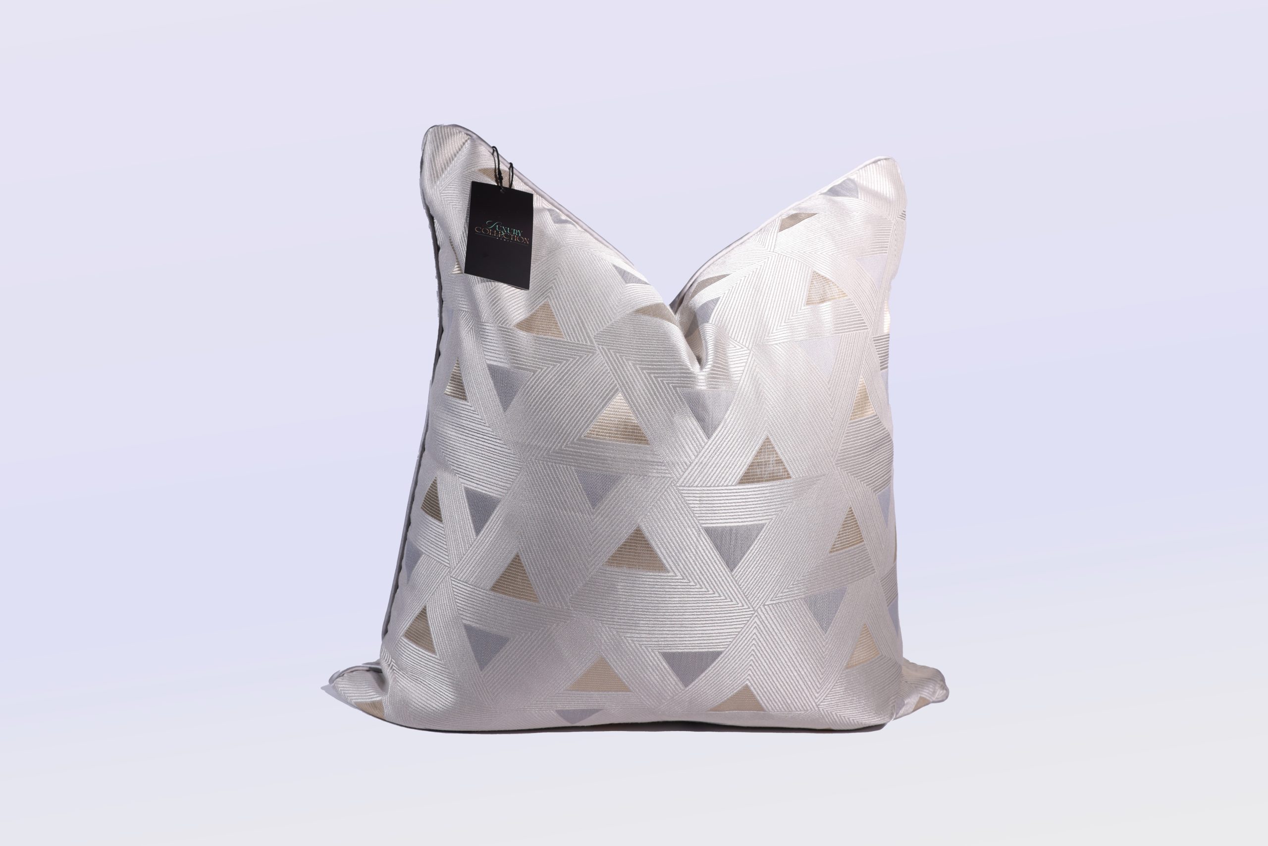 Neutral Triangles - 24" Square Luxury Collection Pillow Case w/Hidden Zipper (insert not included)