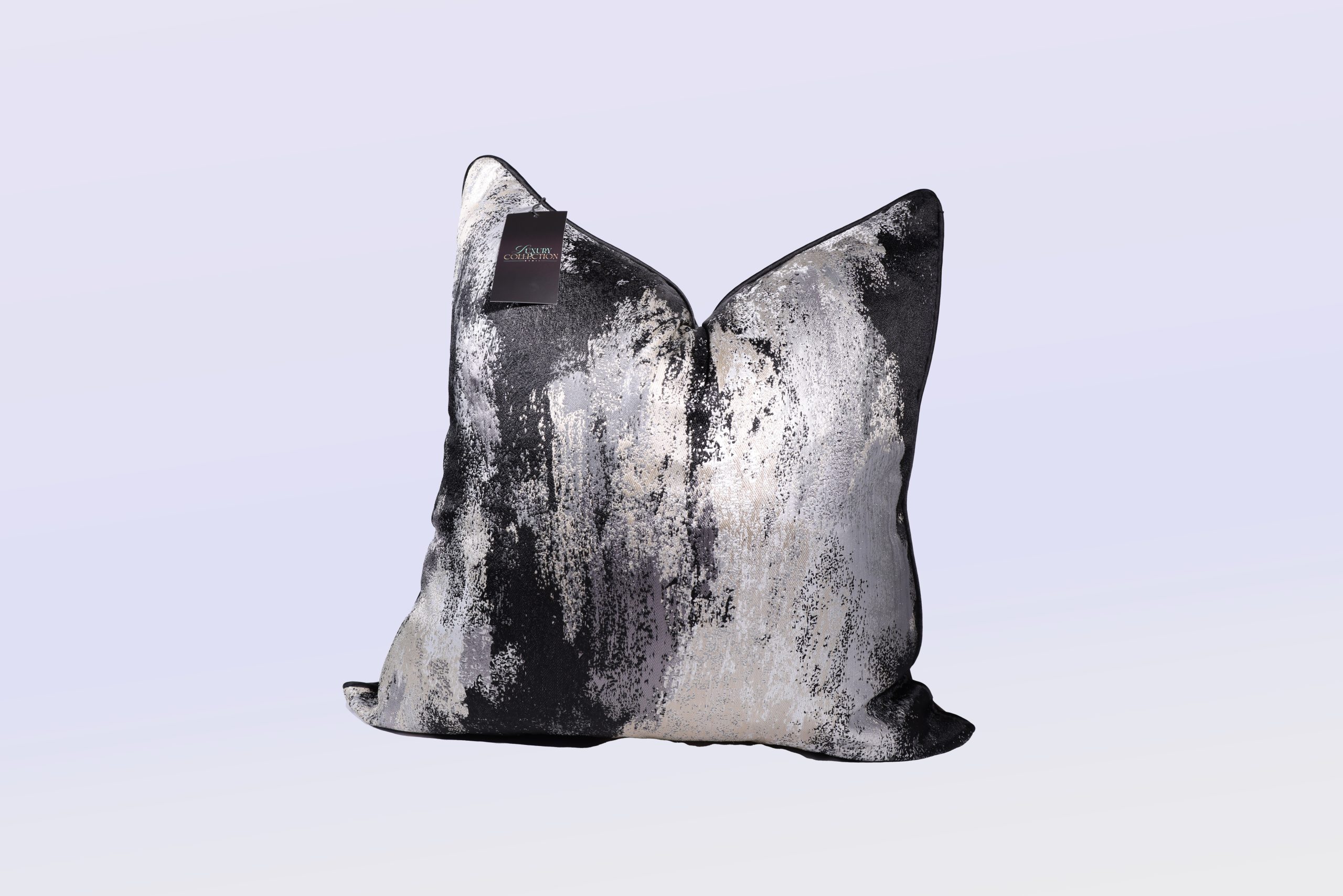 Nude and Black- 24" Square Luxury Collection Pillow Case w/Hidden Zipper (insert not included)