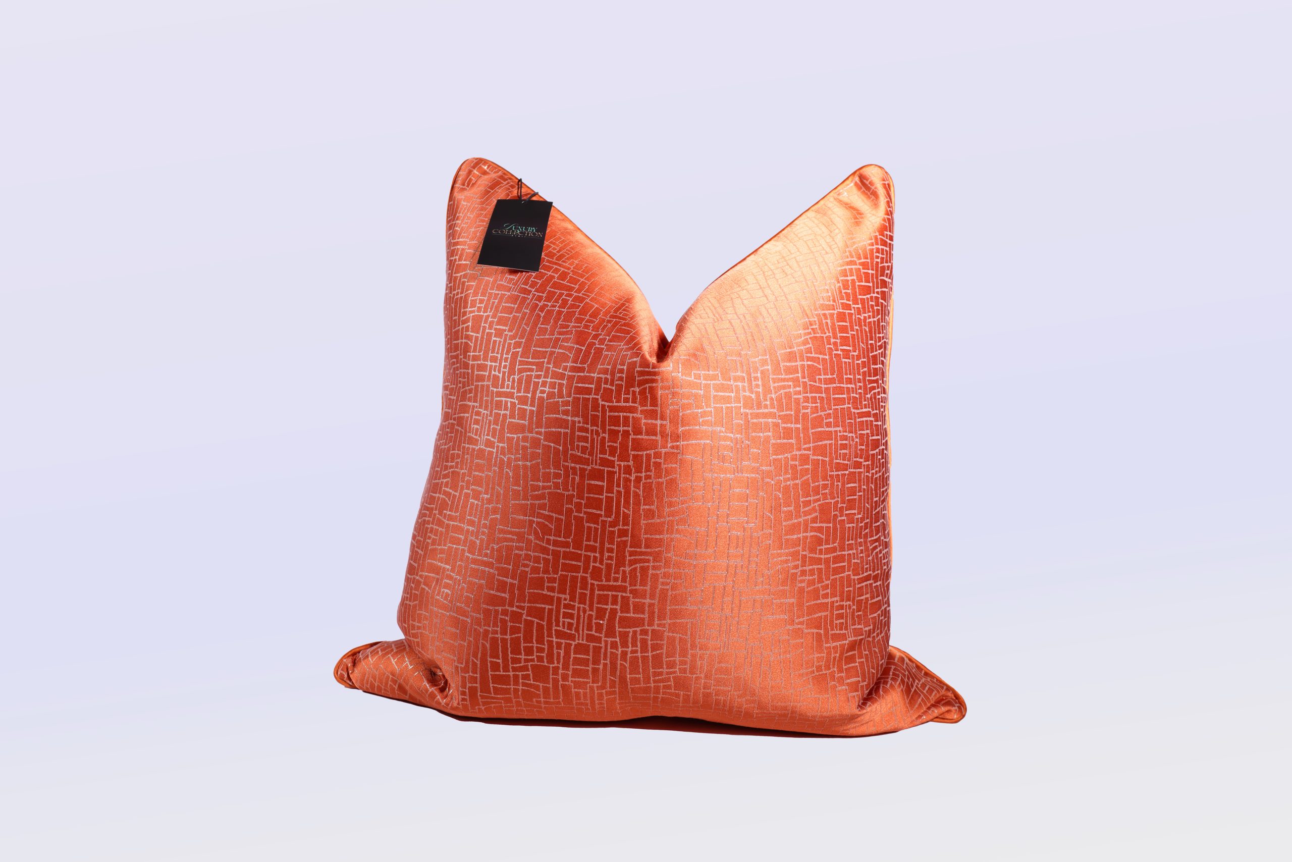 Orange Blocks - 24" Square Luxury Collection Pillow Case w/Hidden Zipper (insert not included)